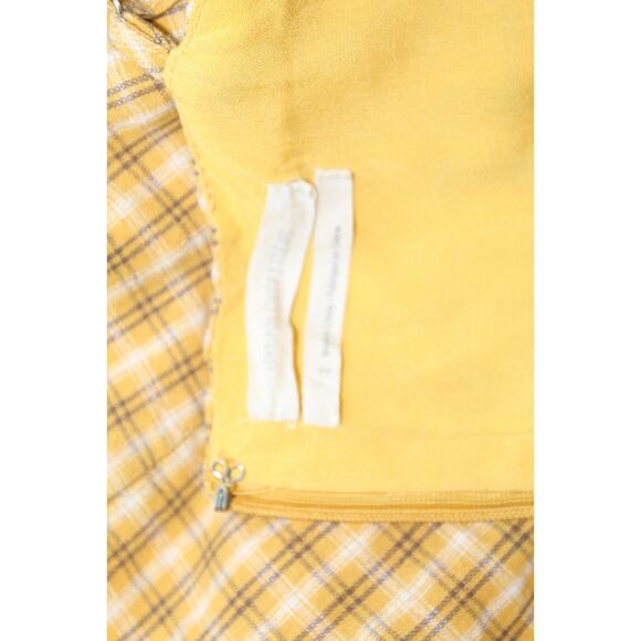 Urban Outfitters Yellow Plaid Mini Dress Women’s Size 2 - Picture 4 of 4